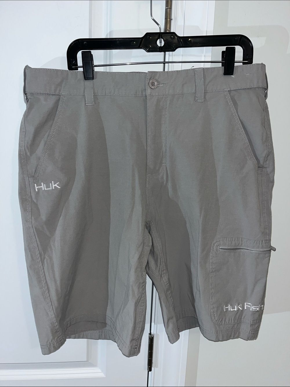 Huk Fishing Cotton Poly Spandex cargo walking trail hiking shorts XL mega pocket